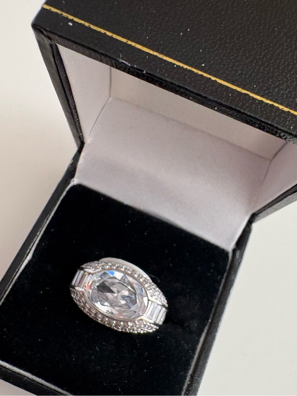 Bomb Party An Ocean of Glam Ring RG11912 Diamond CZ Rhodium Plating